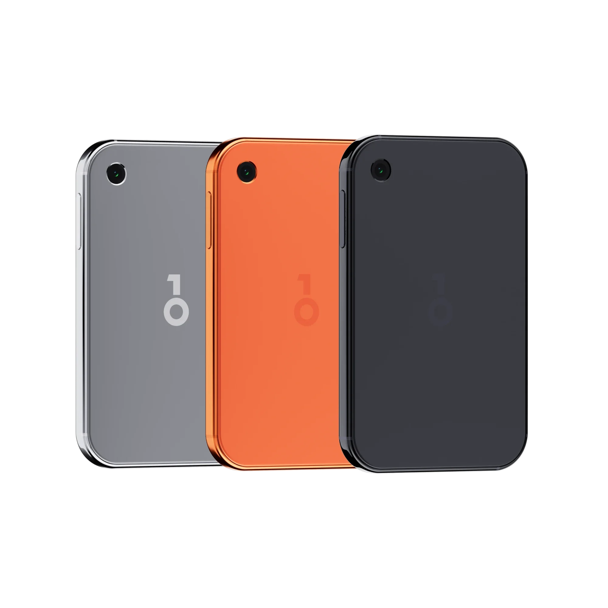 Back of OneKey Pro 2 in Glacier Silver, Horizon Orange and Graphite Black