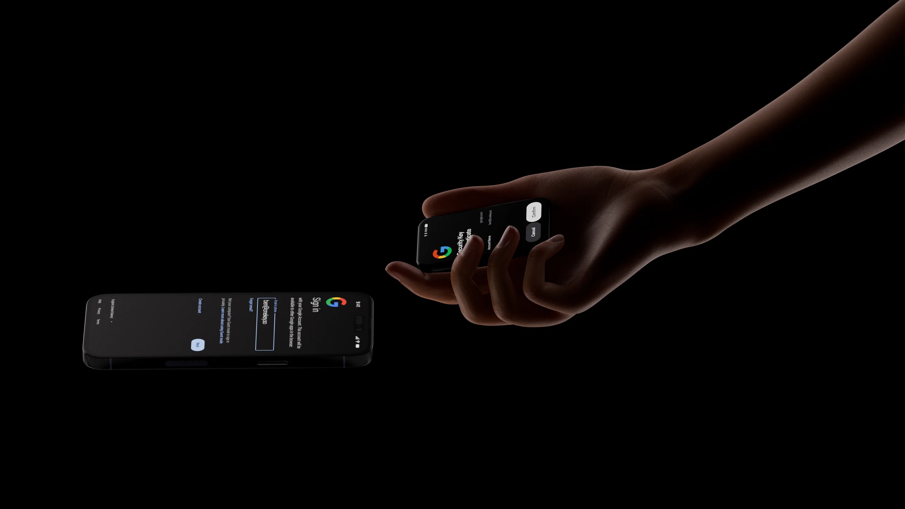 OneKey Pro 2 held in hand as a passkey security key